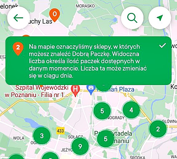 Скрін з додатку Żappka